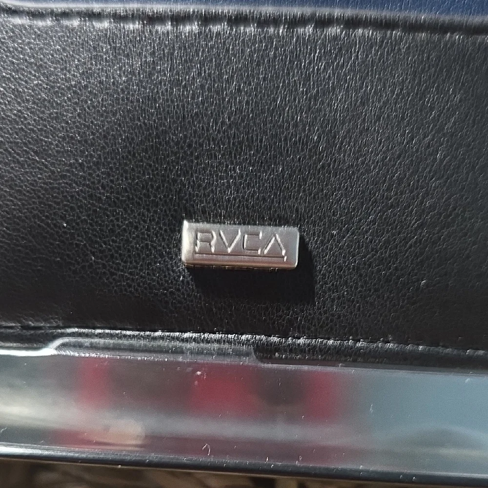 RVCA Black and Navy Card Holder
